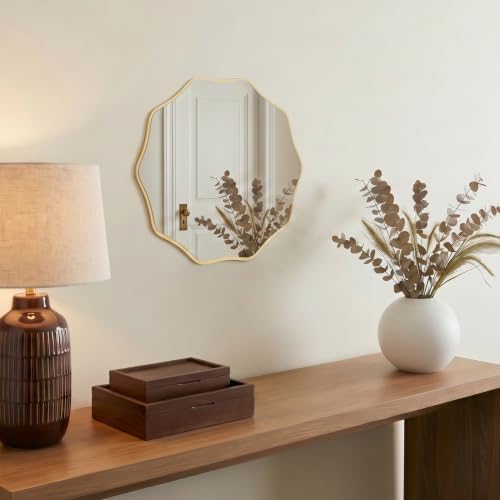PERFNIQUE Gold Scalloped Mirror, Decorative Modern Wall Decor - Image 3