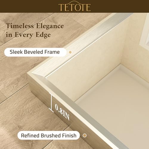 TETOTE Brushed Nickel Bathroom Mirror - Image 3