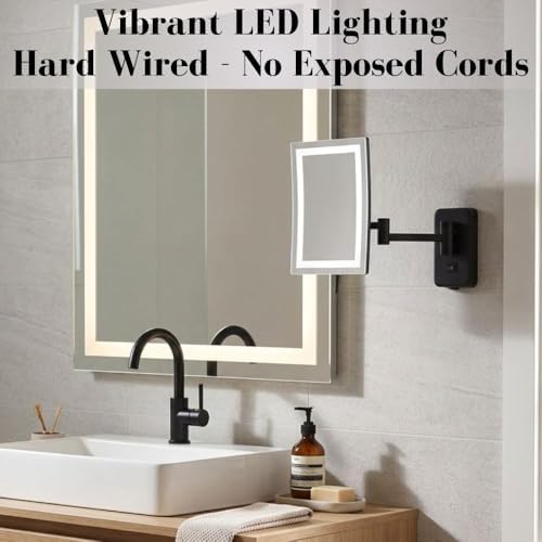 JERDON Hardwired Wall-Mount Makeup Mirror - Image 3