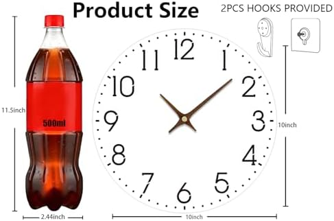 10 Inch Wall Clock Battery Operated, Modern Silent Clocks Wooden - Image 3