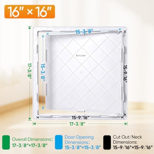 TICONN 16" x 16" Access Panel for Drywall, ABS Wall Hole Cover, Access Door - Image 2