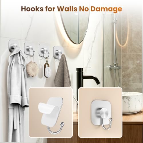 Aikzik 4 Pack Large Heavy Duty Wall Hooks - 26lb Max - Image 4