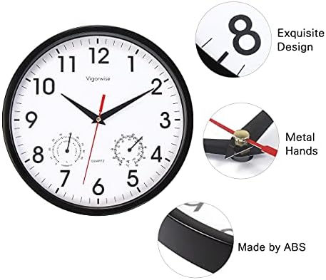 10 Inch Black Wall Clock Silent Wall Clocks - Image 3