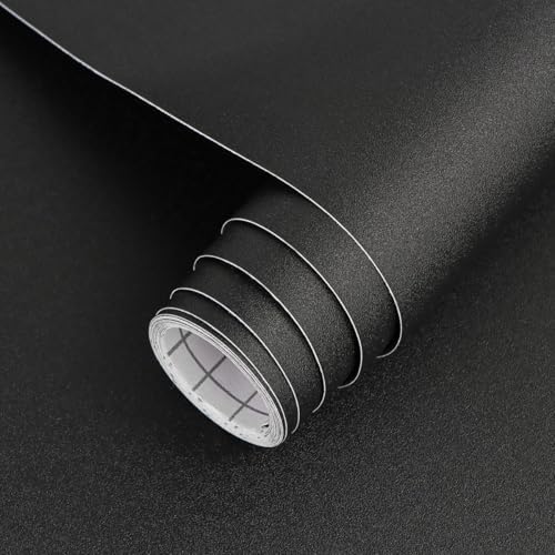 17"x120" Black Wallpaper Peel and Stick Contact Paper, Matte Black Wallpapers by ArthomeWALLDECOR