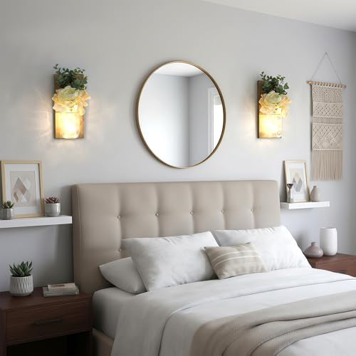Rustic Mason Jar Wall Sconces Set of 2, Large Jacobean - Image 3