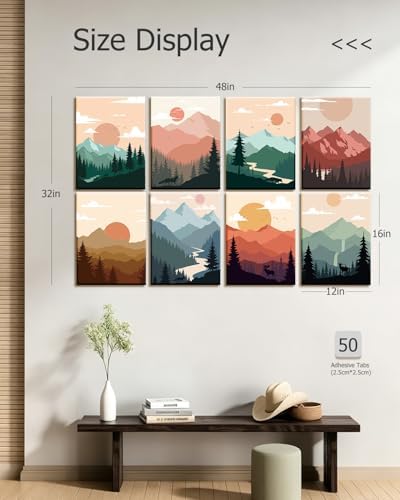 InSimSea Acoustic Art Wall Panels, Minimalist Boho Mountain - Image 2