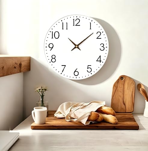 10 Inch Wall Clock Battery Operated, Modern Silent Clocks Wooden - Image 5