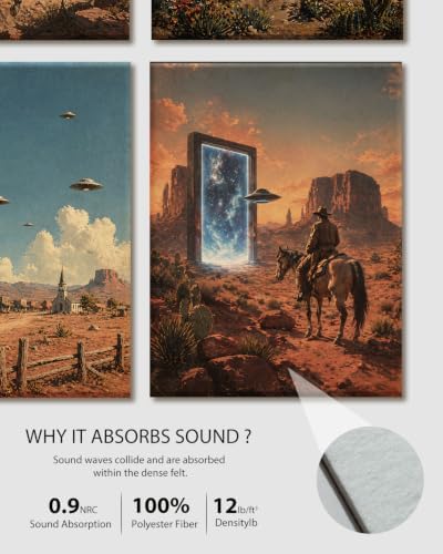 VIYYIEA Acoustic Art Wall Panel, Western Cowboys Sound Absorbing Panels - Image 7