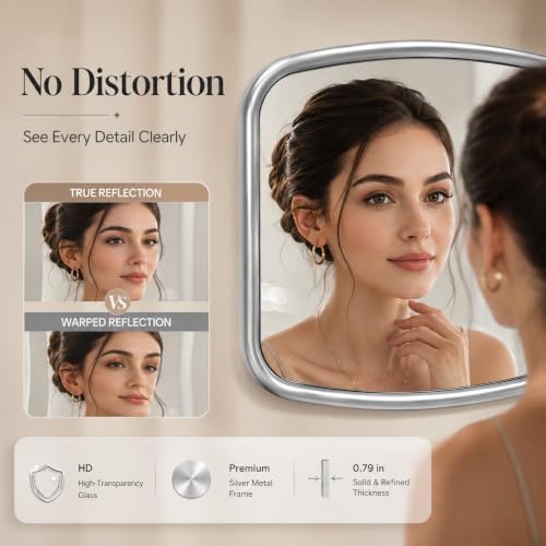 2 Pack Rounded Square Wall Mirror, Aesthetic Curved Edge Vanity Mirror - Image 4