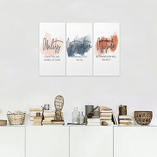 3 Piece Inspirational Canvas Wall Art, Quotes Motivational Mindset Print - Image 4
