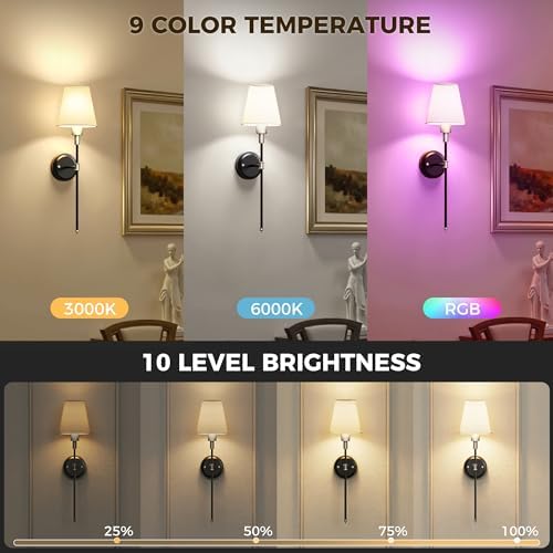 Battery Operated Wall Sconce: Set of 2 Wireless Wall Light 12000mAh - Image 3