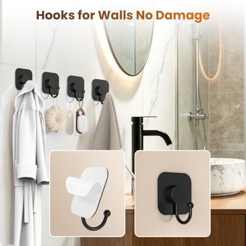 Aikzik 4 Pack Large Heavy Duty Wall Hooks - 26lb Max - Image 4
