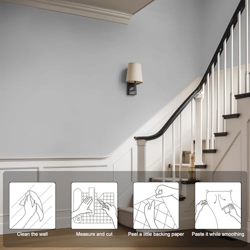 Grey Peel and Stick Wallpaper Solid Grey Contact Paper A Set of 23.6"x472" - Image 2