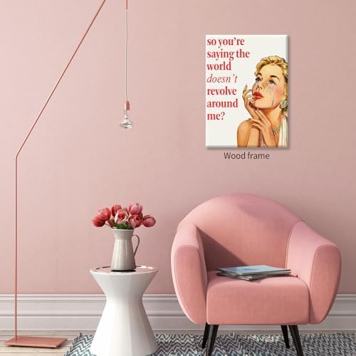 70s Pink Sexy Women Poster Funky Funny Quote Wall Art Retro Housewife Picture - Image 3