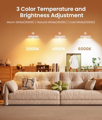PopoIron 4 Pack Wall Sconces Rechargeable 7500mAh Battery Operated Wall Lights - Image 6