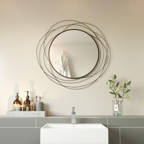 ironsmithn 26.8 Inch Round Black Mirror by ironsmithn