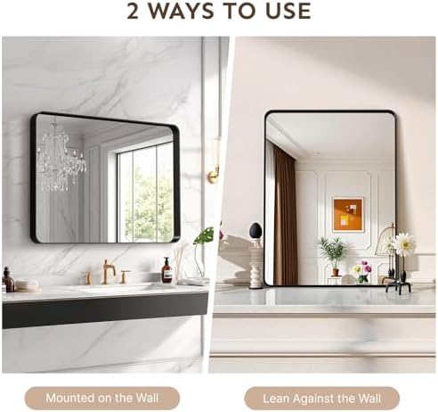 32"x24" Bathroom Vanity Mirror for Wall Aluminum Framed Farmhouse Rectangle - Image 4