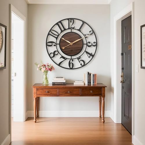 30 Inch Black Arabic Numeral Large Wall Clock - Image 6