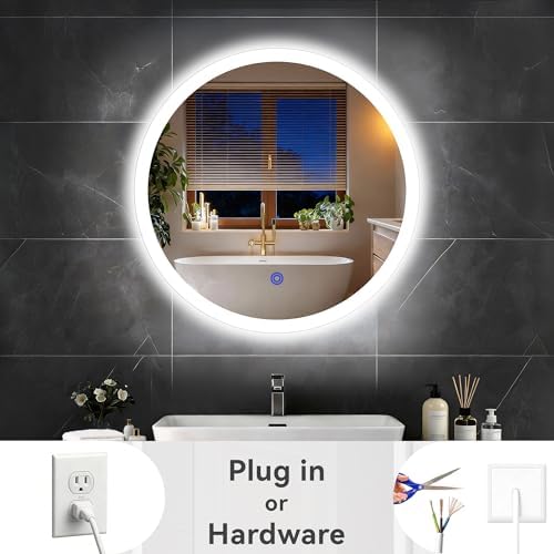 20“ x 20” LED Bathroom Smart Mirror, Round Mirror - Image 6