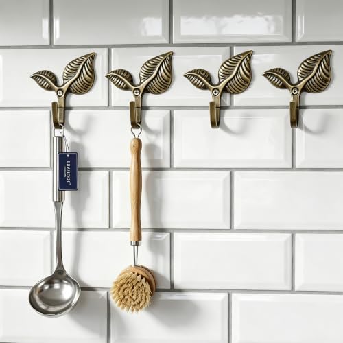Heavy Duty Vintage Leaf Wall Hooks Set of 4 - Image 3