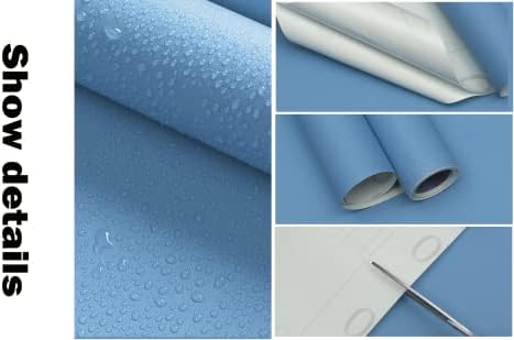 Ismoon 15.7"X118"Blue Contact Paper Matte Blue Wallpaper Peel and Stick - Image 3