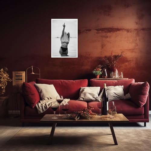 Enveable Retro Feminist Middle Finger Posters Black And White Canvas Wall Art - Image 6