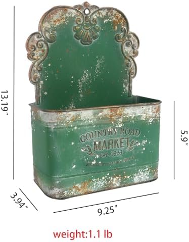 All Chic Metal Wall Planter Outdoor Wall Hanging Planter Rustic Wall Mount - Image 2