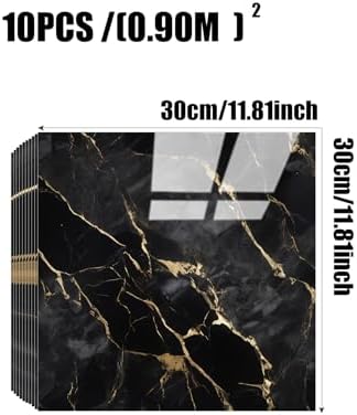 Chejiaye 10pcs Marble Peel and Stick Backsplash Waterproof Washroom Wall Panels - Image 4