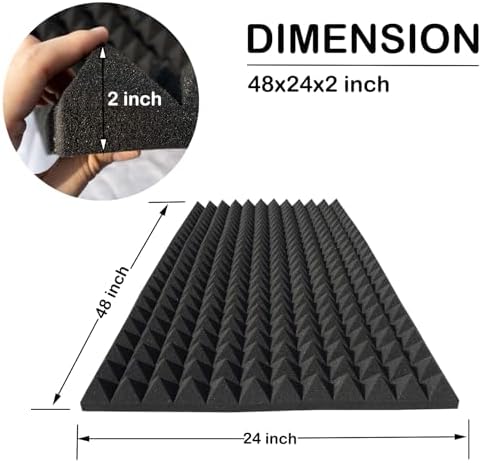 4 Pack Acoustic Foam, High Density Fire Resistant Soundproof Panels - Image 4