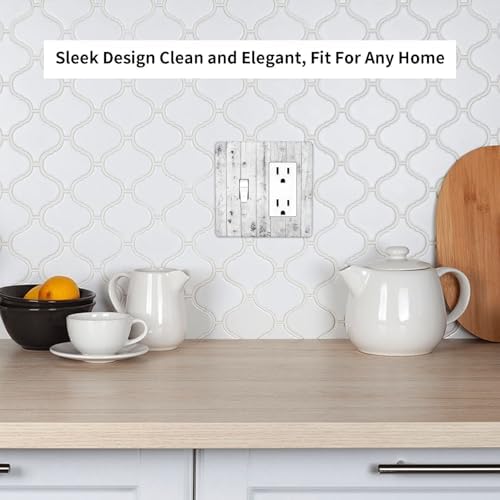 Outlet Covers Rustic White Grey Wood Grain 1 Toggle 1 Rocker Combination - Image 7