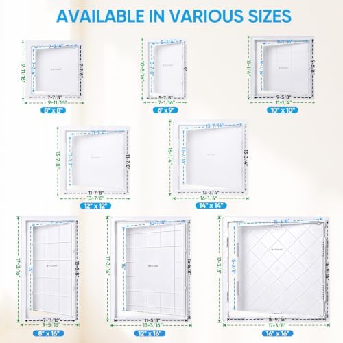 TICONN 8" x 16" Access Panel for Drywall, ABS Wall Hole Cover, Access Door - Image 5