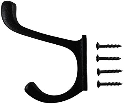Renovator's Supply Black Wrought Iron Double Coat Robe Hooks 4 Inches Long by RenovatorsSupplyManufacturing