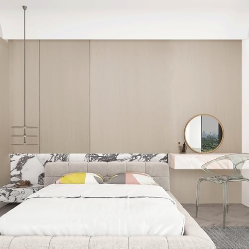 31"x354" Beige Wood Wallpaper Peel and Stick Modern Faux Wood Contact Paper - Image 6