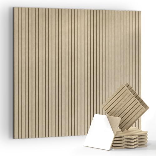 12 Pack Self-Adhesive Acoustic Wall Panels-Deep Camel by 100PolyesterAcousticPanel