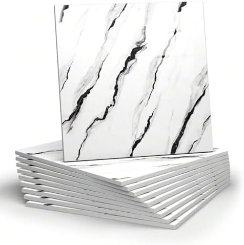 Chejiaye 10pcs Marble Peel and Stick Backsplash Waterproof Washroom Wall Panels by Chejiaye