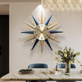 Starburst Large Wall Clock, Mid Century Decorative Wall Clock by HEBOIXHOMEDECOR