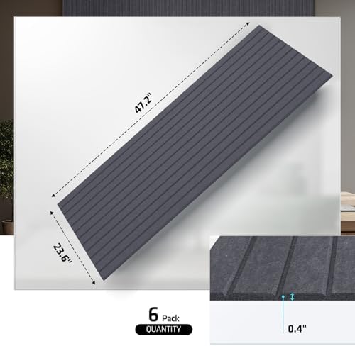 6 Pack Acoustic Panels, 47.2" x 23.6" Sound Proof Panels, Heather Grey - Image 3