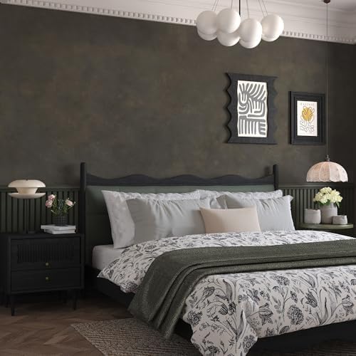 JSEVEM 16"×118" Thick Darker Black Brown Tan Grey Rusty Concrete Wallpaper Peel - Image 5