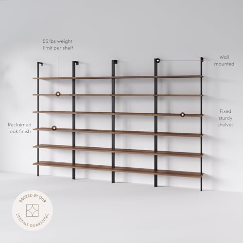 Nathan James Theo 6-Shelf Tall Bookcase, Wall Mount Bookshelf - Image 2