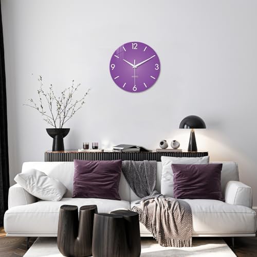 XFM Large Purple Wall Clock for Women Girls Bedroom 20 Inch - Image 5