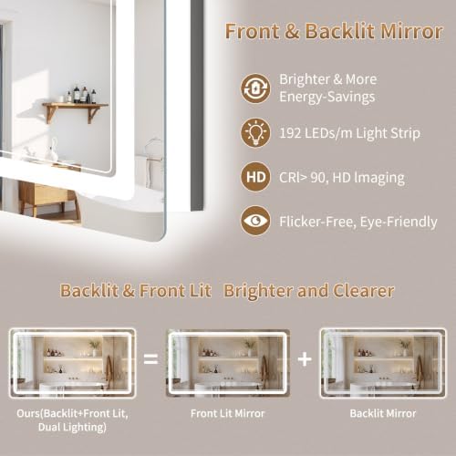 BEAUTYPEAK 30"x60" LED Bathroom Mirror - Image 2