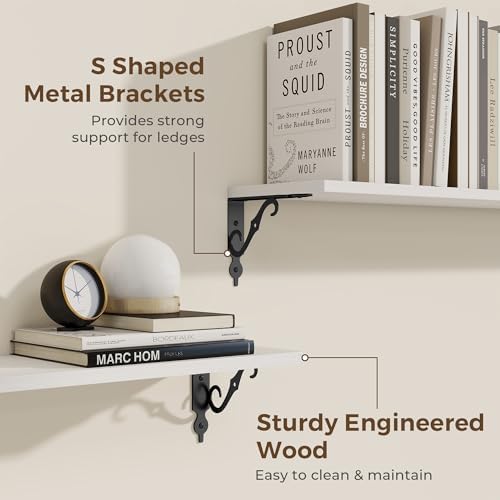 RICHFOCUS Floating Shelves for Wall Decor, 24Inch Rustic Shelves Set of 2 - Image 4