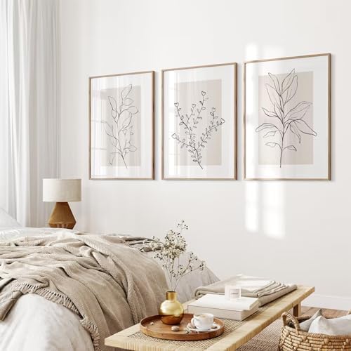 Neutral Botanical Prints Wall Art Decor Plant Minimalist Canvas Pictures - Image 5