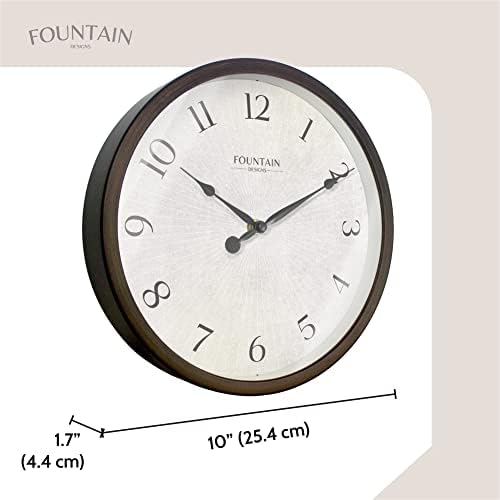 10" Silent Modern Farmhouse Wall Clock, Oil Rubbed Bronze - Image 6
