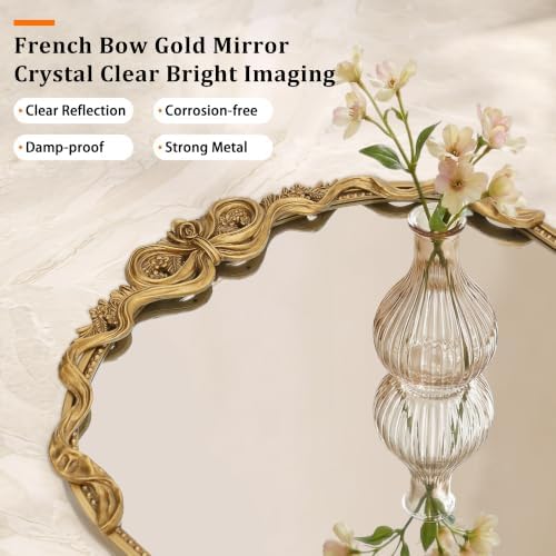 Besdomus Vintage Full Length Mirror: 21"x56" French Gold Bow Arched Mirrors - Image 5