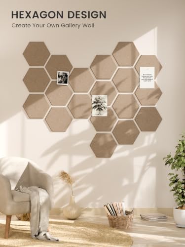 Fluxynara 8-Pack Hexagon Felt Bulletin Board Tiles - Image 7