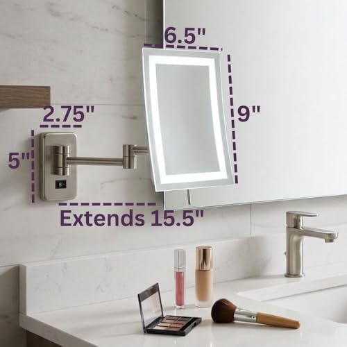 JERDON Hardwired Wall-Mount Makeup Mirror - Image 4