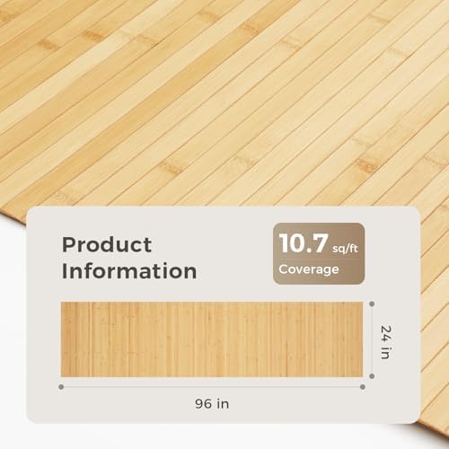 OUZUGIE 1 Pack 96x24 Inch Natural Bamboo Wall Panel - Image 2