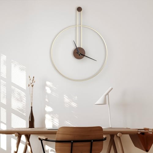 DRELIFAM Modern Wall Clock, Large 21.7''×28.7'', Walnut Dial, Silent - Image 4