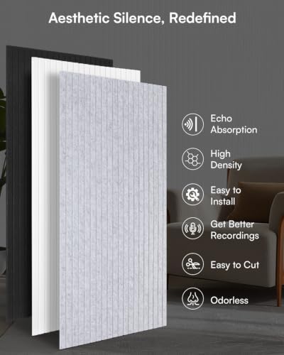 SODOCT 6 Pack Large Acoustic Panels, 47.2" X 23.6" X 0.5" Sound Proof Panels - Image 6